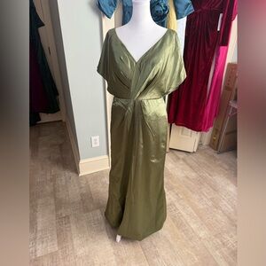 Elegant Olive Green Gown